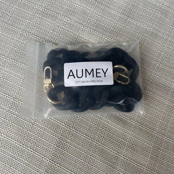 Womens Black Acrylic Purse Chain - Picture 1 of 2